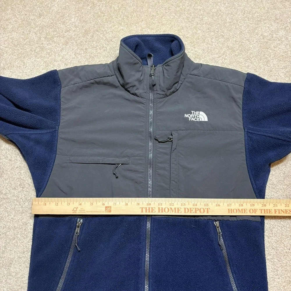 The North Face Denali Jacket Mens Small Blue Gray Fleece Full Zip Polartec